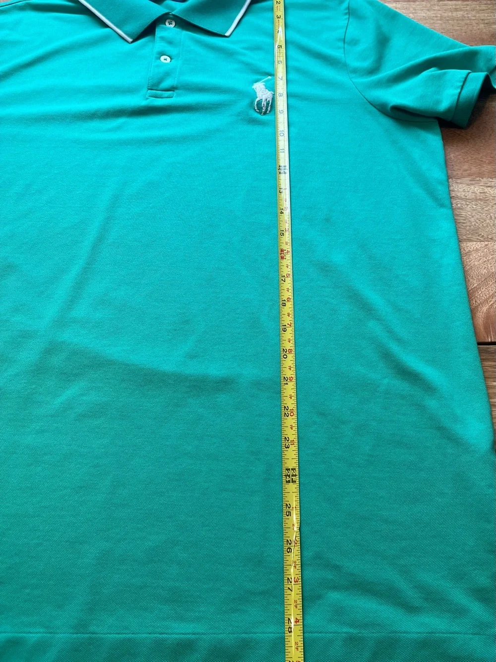 Ralph Lauren Golf Men’s Teal Polo with White Pony & Collar Trim